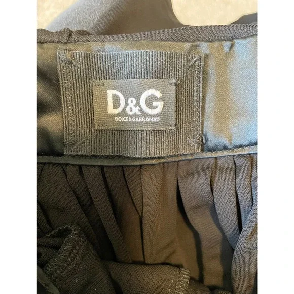 NWT Dolce & Gabbana Midi Black Coctail Dress One Strap Beaded Zip 44 - Picture 8 of 14